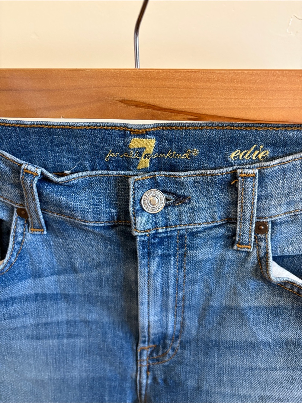 7 For All Mankind Men's Edie Blue Denim Slim Jeans